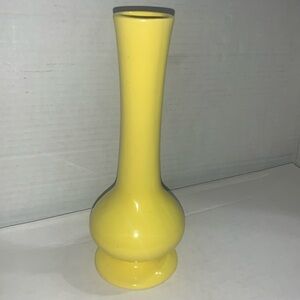 Retro Yellow Ceramic 8.5 inch vase